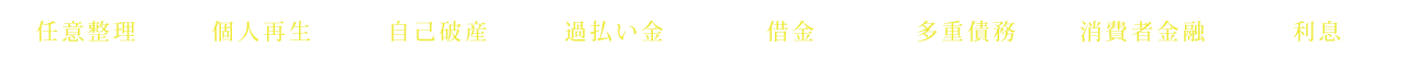 任意整理 個人再生 自己破産 過払い金 借金 多重債務  消費者金融 利息